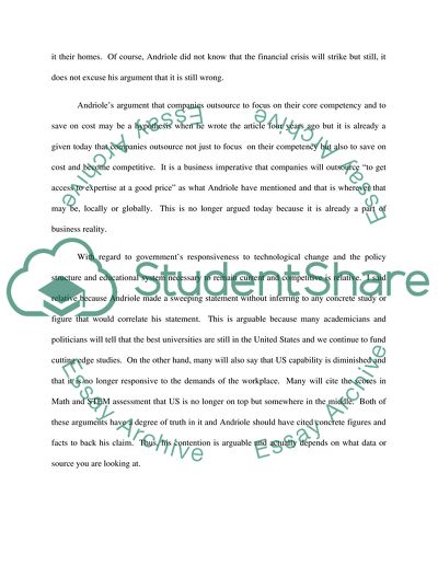 Dissenting Opinions about Outsourcing