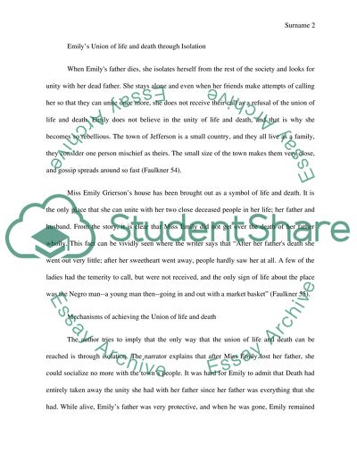 A Rose for Emily: Union of Life and Death One character