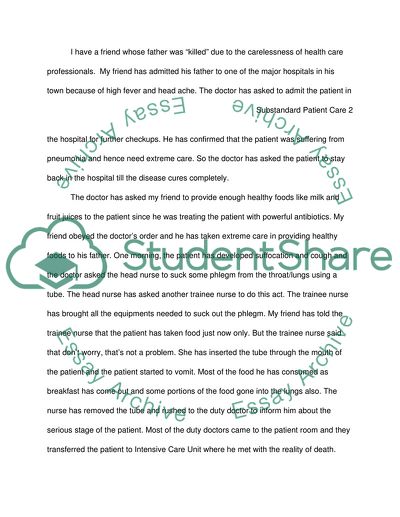 Substandard Patient Care