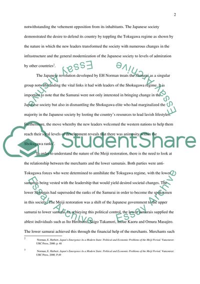 Topical Analysis on Japans Revolution