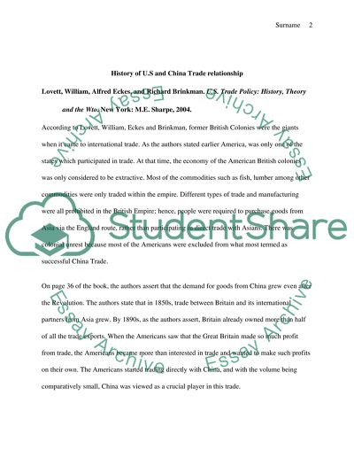 The Trade Relationship Between China and the United States