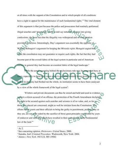 Exclusionary Rule and the fruit of the Poisonous Tree