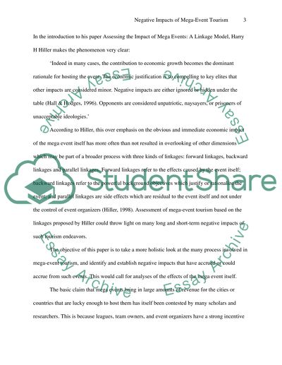 Negative Impacts of Mega-Event Tourism