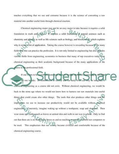 Chemical Engineering Issues