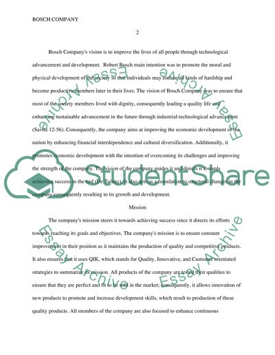 Analysis of Bosch Company