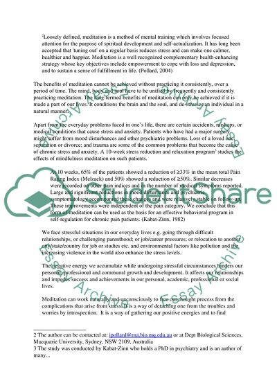 Benefits of Meditation Therapy