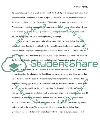 The Keystone Pipeline Project between the United States and Canada