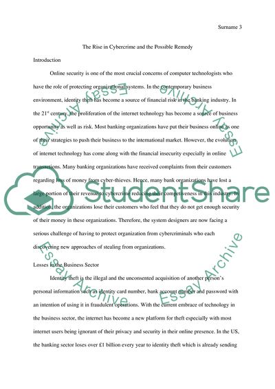 The Rise in Cybercrime and the Possible Remedy