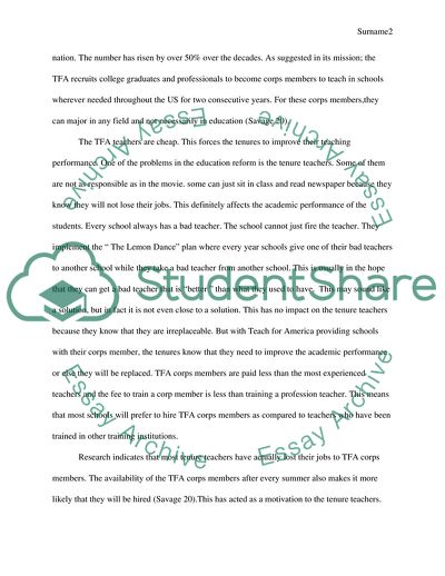 The Teach for America Helps the Education Reform