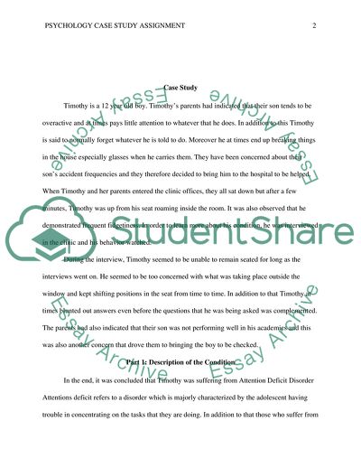 Prevention and Intervention Strategy in Timothys Case