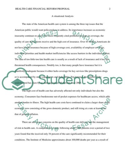 The Politics of Health Care Financial Reform