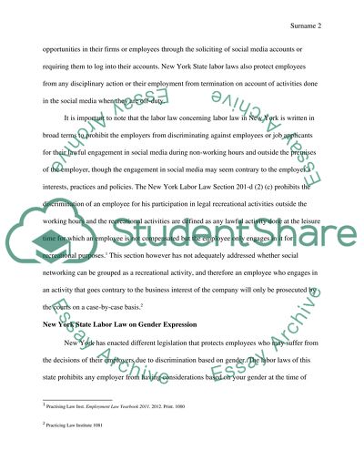 New York State Labor Law on Social Media