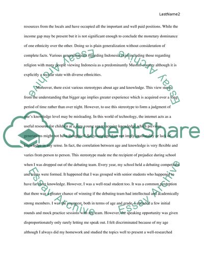 Prejudice experience