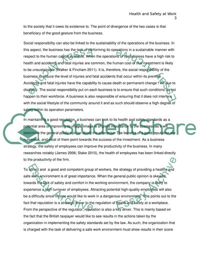 Health and Safety Legislation Assignment