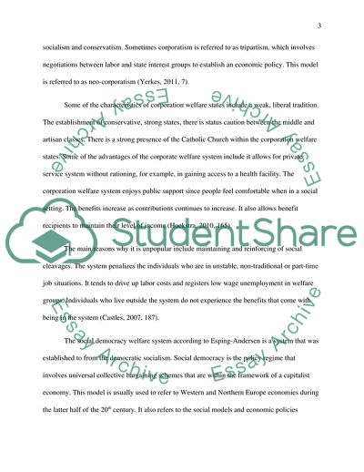 Esping-Andersons Three Models Of the Welfare State