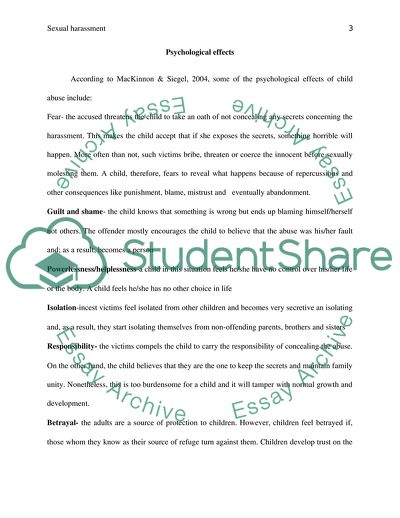 Sexual Harassment on Children