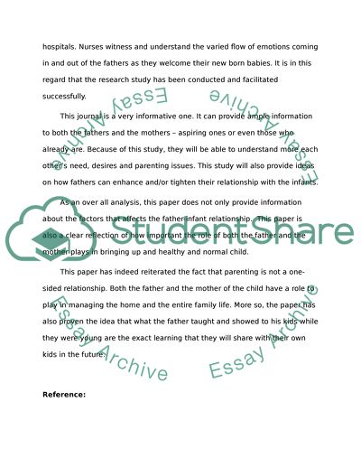 parent child relationship essay pdf