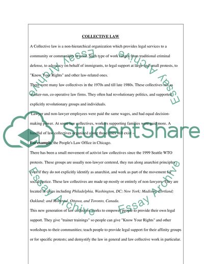 Collective Law Is a Non-Hierarchical Organization