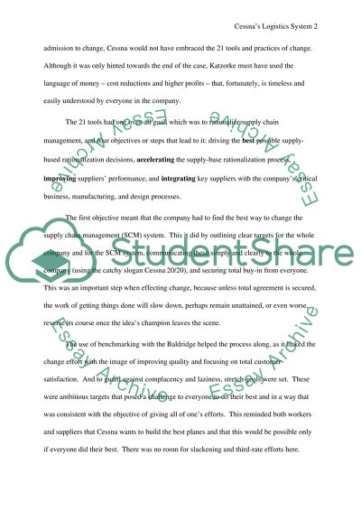 Cessnas Logistics System