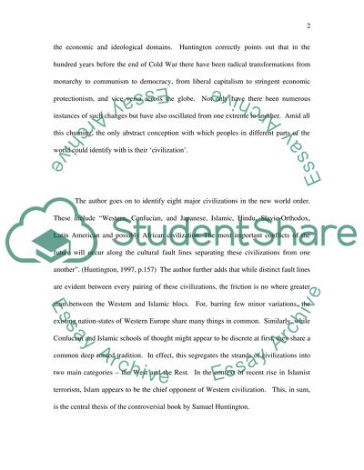 The Clash of Civilizations of the Coming of the New World Order