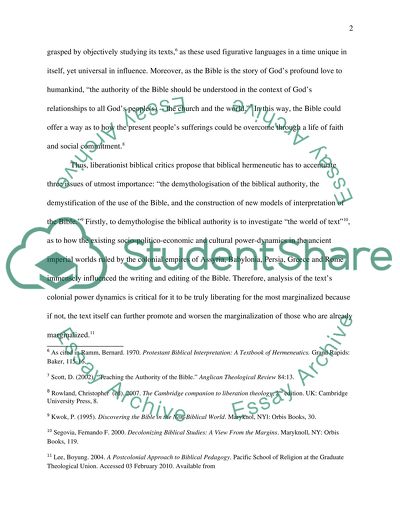 Interpreting the Bible from a Liberationist Perspective