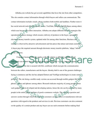 Electronic Commerce - Alibaba Website