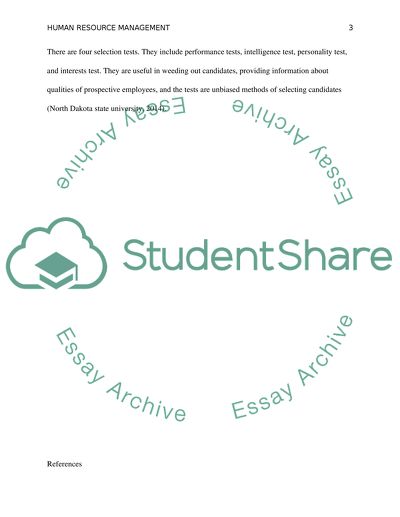 Management: Recruitment and Selection