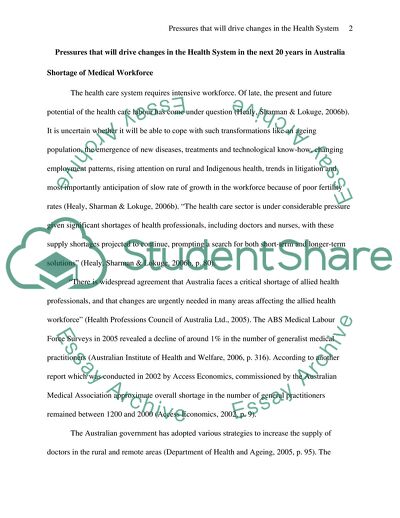 Problems and hanges in the Australian Health System