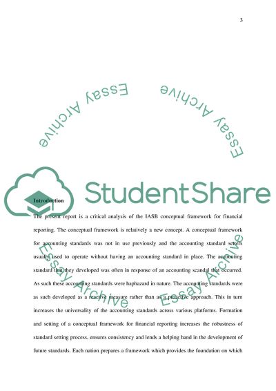 The IASB Conceptual Framework for Financial Reporting
