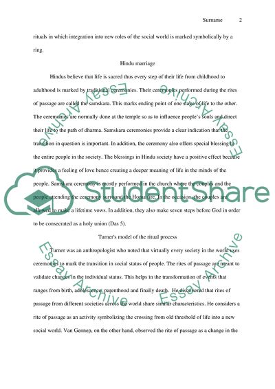 Rites of Passage, Turners Model of the Ritual Process