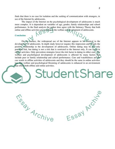 Adolescence and the Internet