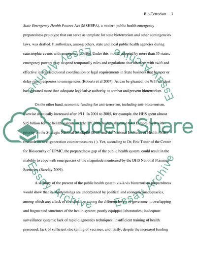 MHE507 - Bio-Terrorism Module 4 - Case