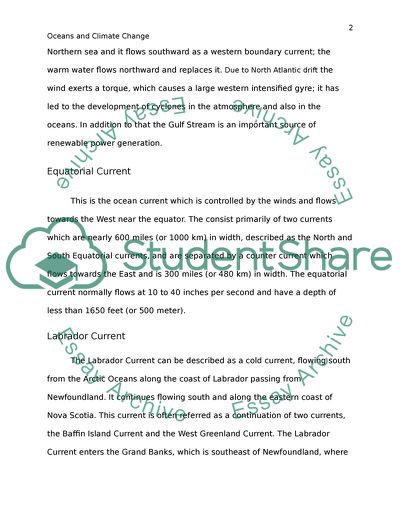 Oceans And Climate Change