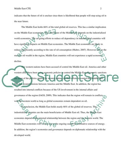 Middle East and the Global Oil Reserves