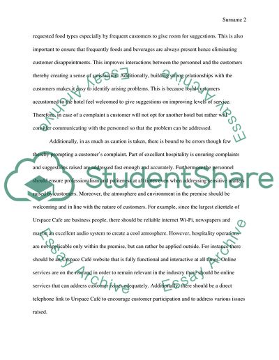 Marketing Plan of a Restaurant and Hotel Industry