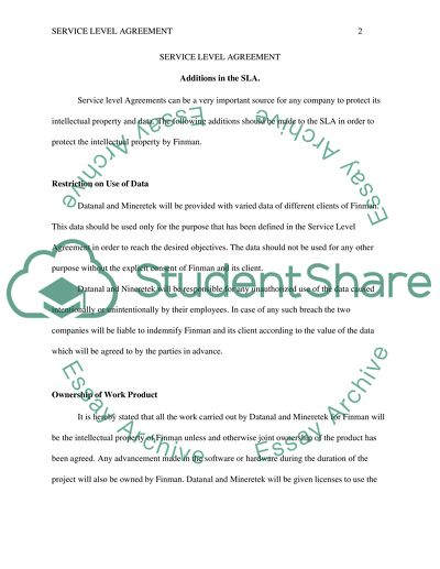 Service Level Agreement Revisions