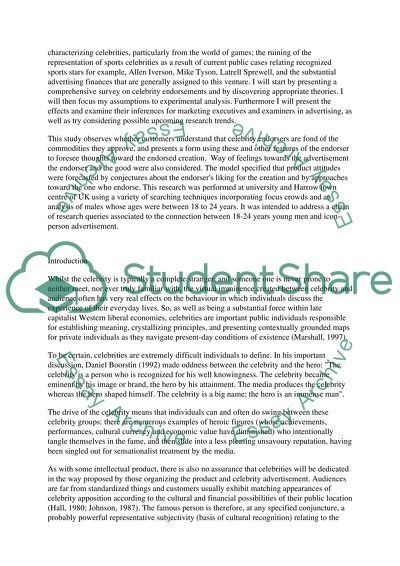 The Impact of Sports Celebrity Advertising On 18-24 Year Old Males in London