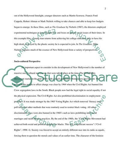 Choose one film to analyze in depth as a product of New Hollywood