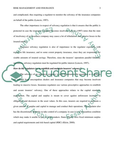 Risk managment and insurance