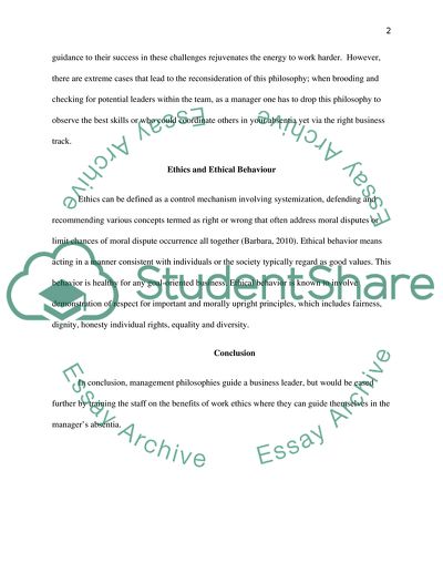 My Management Philosophy