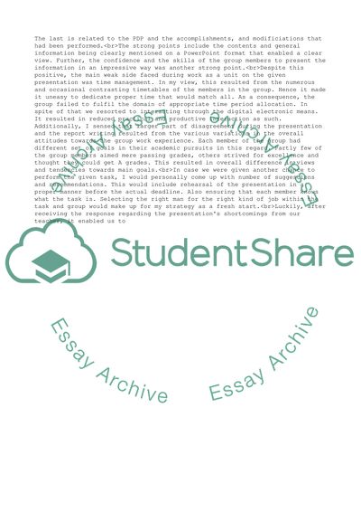 Reflections on Group Presentation and Reports