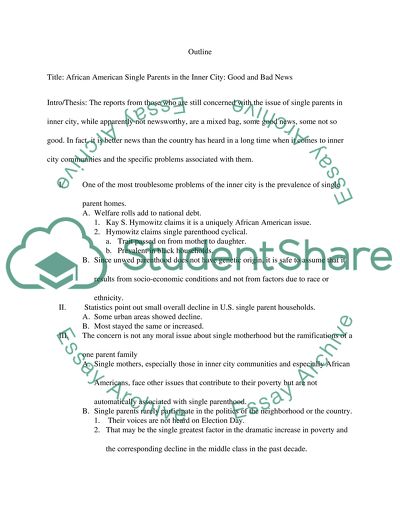 African American Single Parents in the Inner City: Good and Bad News