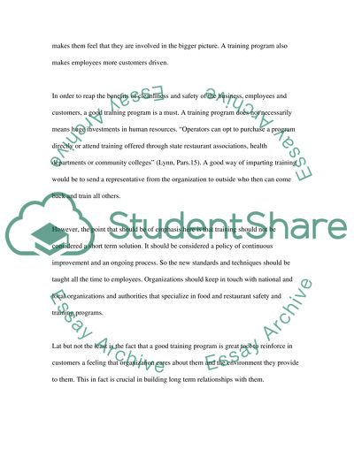 Importance of Food Safety in Restaurants