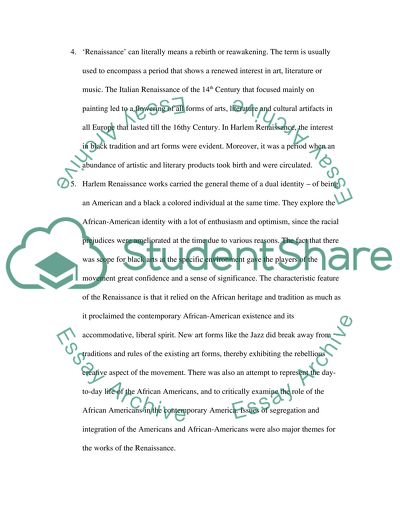 Major Questions on The Harlem Renaissance