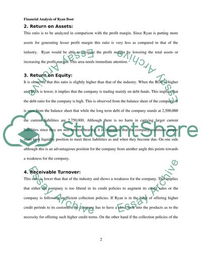 Review of The Ryan Boot Company Financical Statement