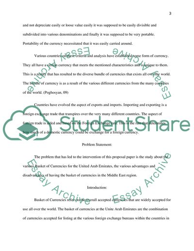 Basket of currencies for the middle east region