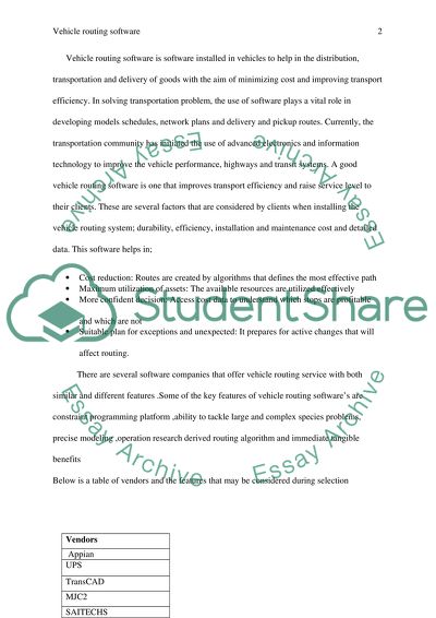 Vehicle Routing Software