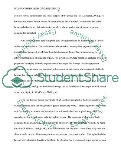 Why Human Beings and Bodies Should not be Traded as Commodities