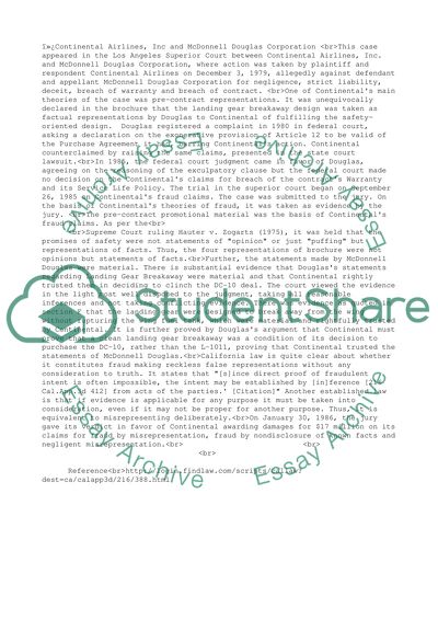 Continental Airlines, Inc and McDonnell Douglas Corporation