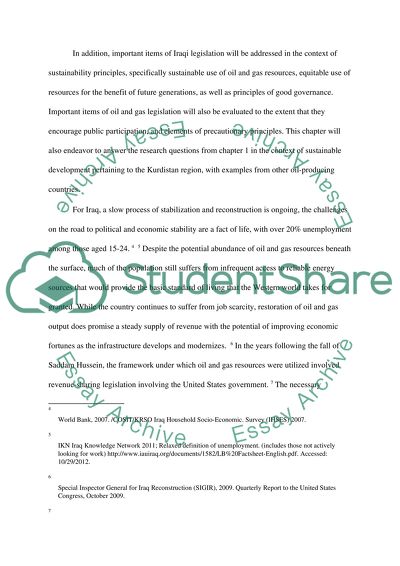 Legal Regulatory Framework for the Sustainable Development of Iraqi Oil and Gas